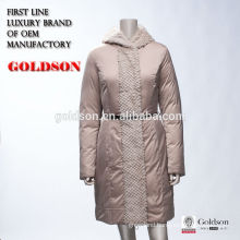Wowen 's coat 2016 China OEM 100% polyester sheep fur women down coat